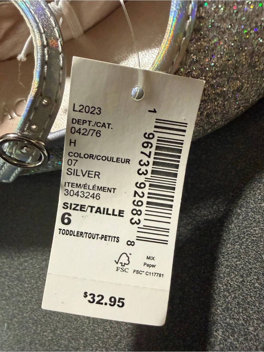 The Children's Place Iridescent Silver Glitter Mary Janes